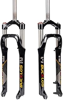 BUCKLOS 【US Stock 264.0 inch Fat Tire MTB Suspension Fork, 100mm Travel Spacing Hub 135mm 1 1/8 Straight Tube Manual Lockout 9mm QR Oil Spring Front Forks, fit Snow Beach Mountain Bike