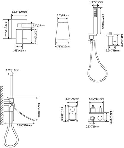 Robinets de douche noirs pour baignoire moderne et design épuré - 8