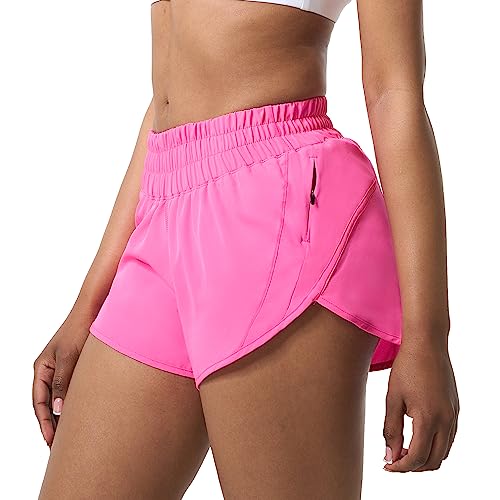 Image of Aurefin Athletic Shorts for Women,Women's Quick Dry Workout Sports Active Running Track Shorts with Elastic and Zip Pockets