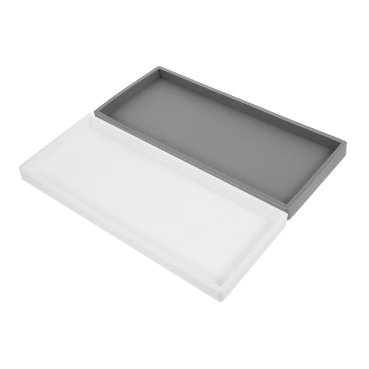 ABOOFAN 2pcs Silicone Vanity Tray Versatile Countertop Organizer for Bathroom Kitchen and Living Room Non- Scratch-Resistant Storage for Cosmetics Keys and Jewelry and Design