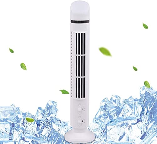 Enfriador de aire de torre, pequeño ventilador USB silencioso oscilante, ventilador de torre eléctrico vertical sin aspas para el hogar, oficina, dormitorio, ventilador de aire acondicionado con