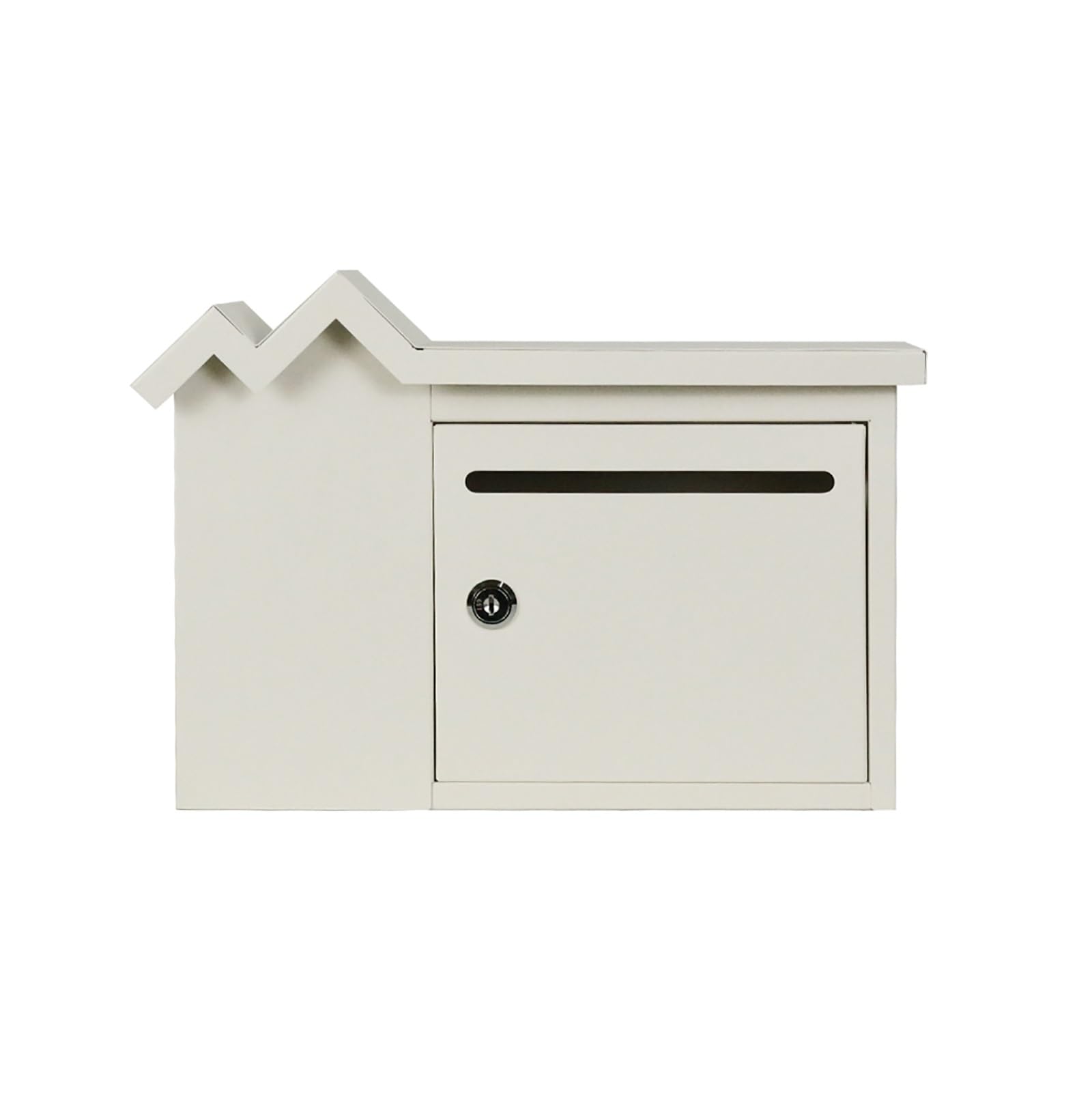 Email address, Simple Creative Mailbox, Galvanized Plate with Lock, Durable, Suitable for Home, School, Office(White)