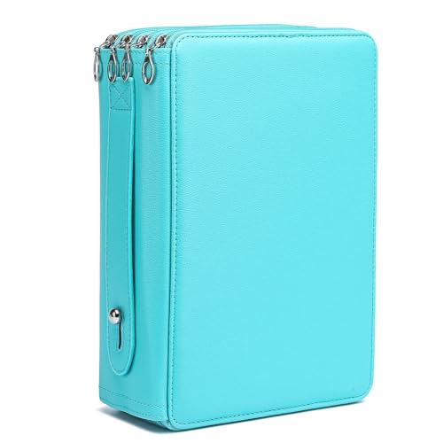 Image of YOUNGCOL 200 Slots Colored Pencil Case - Deluxe PU Leather Pencil Organizer Holder With Zipper Closure Large Pencil Box for Colored Pencils Watercolor Pencils