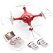 Syma X5UW RC Drone with Camera Live Video FPV Remote Control Quadcopter with 120°FOV 720P HD WiFi Camera - Altitude Hold Headless Mode 3D Flips One Key Take-Off/Landing and Extra Batteries, Color Red