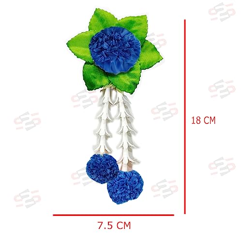 Image of S2S Plastic Artificial Flowers And Leaves Decoration For Wedding Decorations, Event Decor At Home Easy Simple Backdrop (Blue Flowers) (Pack Of 12 Pcs)