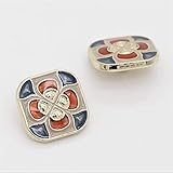 Botones de tachuela, botones de camisa, botones de metal, 10 piezas de botones cuadrados vintage de 18 mm, accesorios de costura, botones decorativos para ropa, mujeres, botones de abrigo para coser