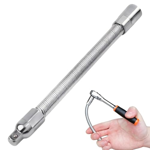 Image of 1/4" Universal Extension Bar with Bendable Elastic Joint for Flexible Screwdriver Extension, Ratchet Adapter and Offset Wrench for Compact or Hard-to-Reach Areas