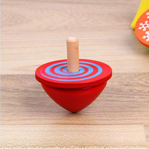 YeahiBaby Holzkreisel Traditionelle Holzspielzeug Kinder Sielzeug 4 Stück (Bunt) - Image 4