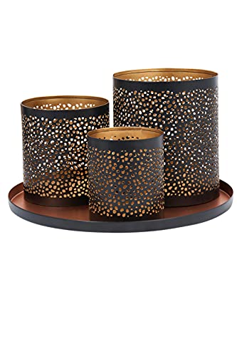 Marrakesch Orient Deko Set Geschenkset -4- für Frauen und Männer | Tablett Serviertablett rund rutschfest 3X Windlicht… – Bild 5