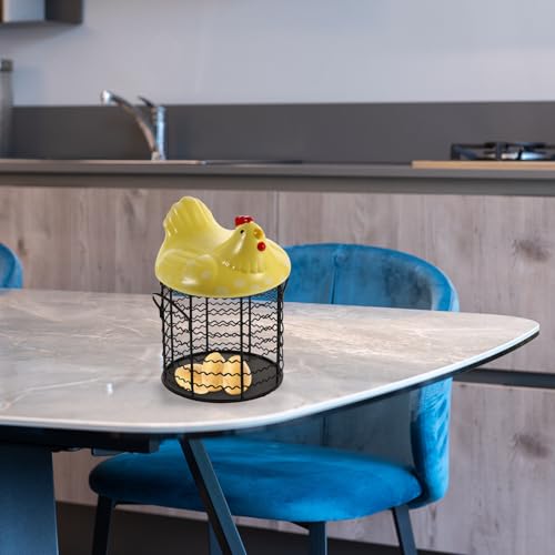 Caja de huevos de cerámica PRETYZOOM para una cocina rústica y un buffet elegante 7