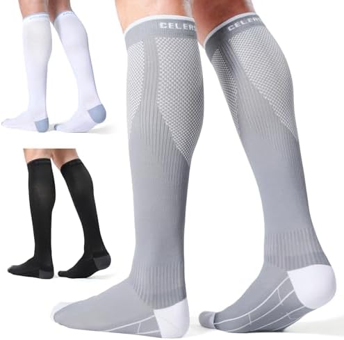CS CELERSPORT 3/4 Pairs Compression Socks Women & Men 20-30mmHg for Flying
