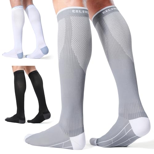 CS CELERSPORT 3 Pairs Compression Socks for Men and Women