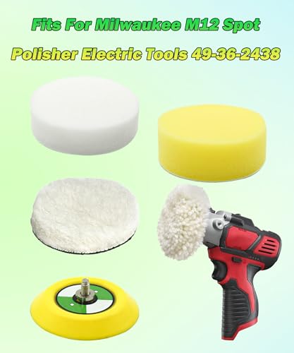 Image of Buffing Polishing Pads Fits for Milwaukee Electric Tools M12 Spot Polisher /Sander,Replace 49-36-2438(Not Included Polisher)