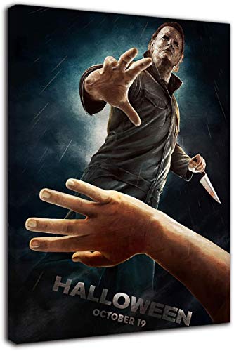cuadros decoracion salon listones de madera|60x90cm|Frameloos Halloween Kills Arte de película de terror de madera Michael Myers Canve Art para baño Estirado listo para colgar