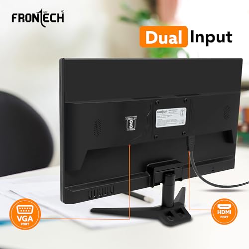 Image of FRONTECH 22 Inch HD LED Monitor | Refresh Rate 60 Hz, 1680 X 1050 Pixels | Wall Mountable Slim & Stylish Design with 16.7M Colors| HDMI & VGA Ports, Built-in Dual 2W Speakers (MON-0058,Black)