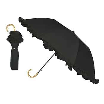 ピコ　新品未使用　フリル　日傘　晴雨兼用　ブラック 折りたたみ傘 晴雨兼用 遮光 クラシックフリル ブラック