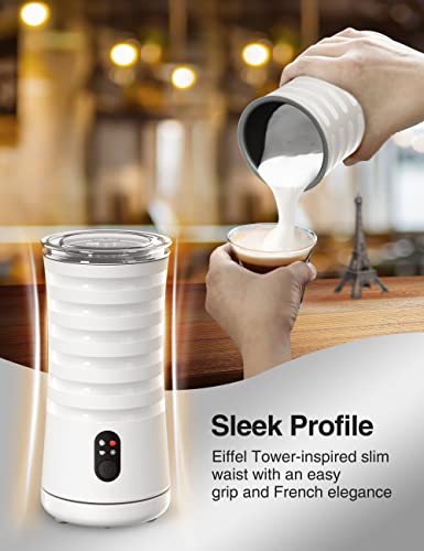 Image of Milk Frother, 4-in-1 Milk Steamer and Frother, Hot & Cold Foam Milk Warmer with Temperature Control, Auto Shut-Off Frothers for Coffee, Latte, Cappuccino, Macchiato