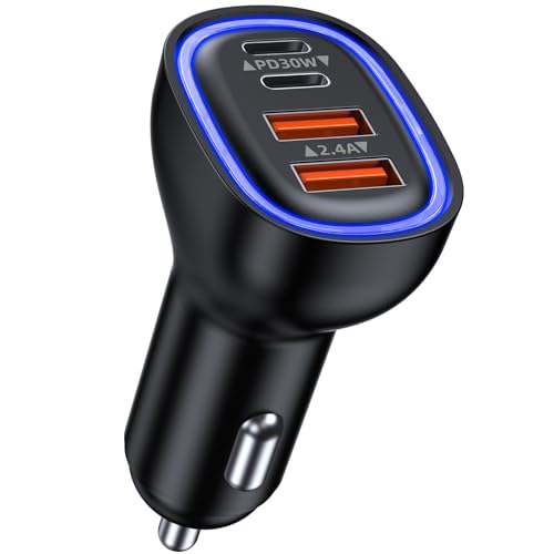 4 Ports 78W Chargeur Allume Cigare PD QC 3.0 Chargeur Voiture Charge Rapide Prise Allume Cigare 12v,pour iPhone iPad Samsung Huawei Xiaomi Tabletetc