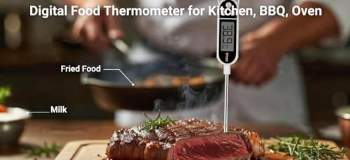 Meat Thermometer - Waterproof Food Thermometer with Backlight & Magnet, Fast Accurate Probe for Kitchen Cooking, BBQ, Grill, Oven, Candy, Deep Fry - Image 4