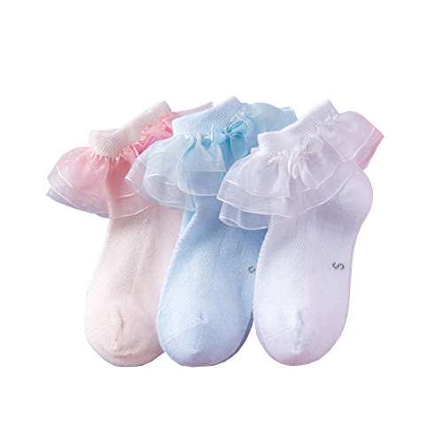 Minuya Baby Mädchen Socken, Kinder Kleinkind Infant Weiche Baumwoll Socken, sortierte Sommer Socken Set 0-8 Jahre 3er Pack Cover