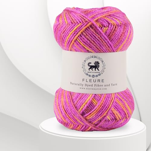 Image of Nestnhaven Acrowools Fleure Hand Knitting and Crochet Yarn. Pack of 1 Ball - 100gms. Shade no - NNHF (Multicolor17) | (800 Gm)