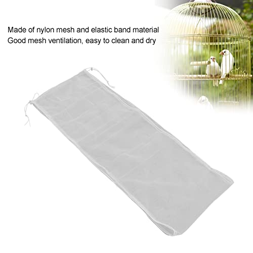 Image of Birdcage Nylon Mesh Net Adjustable Dustproof Seed Catcher Guard Net Cover for Parrots Parakeet Macaw Cage