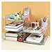 KAJHSTLOZ Office Desk 3/4-tier Storage Box and Organizer Rack, Detachable Multi-Functional Bookshelf.(3CZWJ)