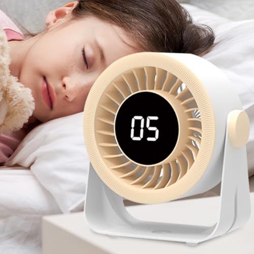 Ventilateur de table oscillant à batterie avec affichage LED pour bureau