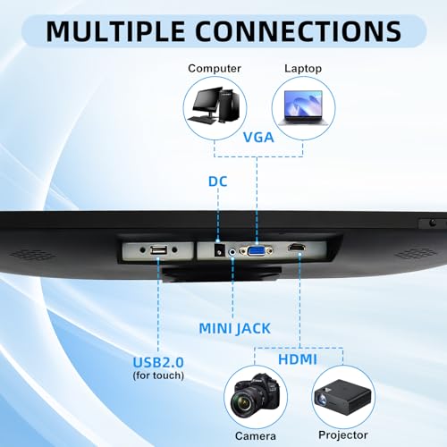 Image of FYHXele 22 Inch Touchscreen Monitor, IPS FHD 1080P Touch PC Display, 75Hz, LED Backlit Multi-Touch Monitor, VESA, HDMI & VGA & USB Computer Touch Screen for Gaming, Business, Warehouse, Bar, Gym