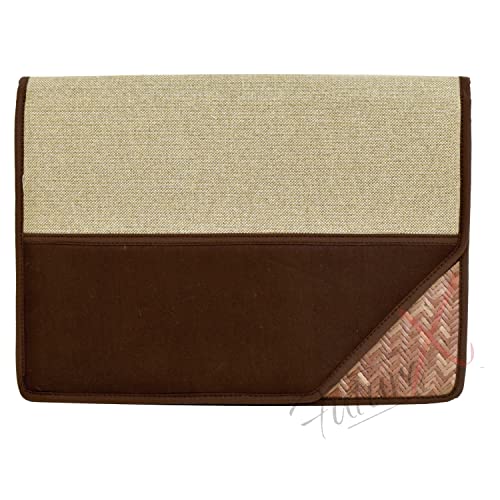 Image of FUTURE X Jute Sling Bag Corner Cut Design File Folders for Certificates and Important Documents Folder, Conference Folder, Document Organizer with Strap (Brown)