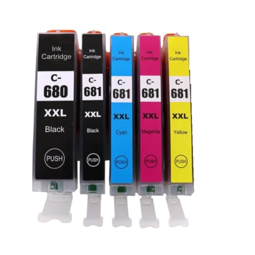 Cartouches PGI-680 CLI-681 compatibles pour imprimantes Canon TR et TS en pack de 5
