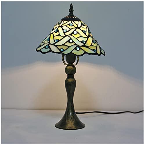 mozhixue Tiffany Vintage Tiffany Tischlampen Blau, Tiffany Tisch Lampe Antike Original, Lampen für Malerei aus Glas Schlafzimmer Nacht, A Cover