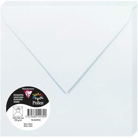 Clairefontaine 5433C - Pacco da 20 Buste gommate - Formato Quadrato