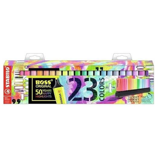 Rotulador stabilo boss fluorescente 70 deskset estuche de 23 unidades colores surtidos