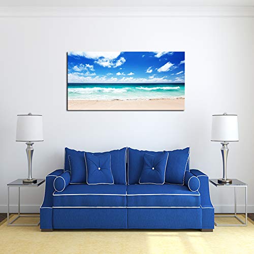 Xxmwallart Fc1475 Canvas Prints Wall Art Seychelles Beach Ocean Waves Nature Seascape Picture Paintings Artwork Prints Framed Ready To Hang For Home Office Bedroom Living Room Bathroom Kitchen Wall Decor #TOP2
