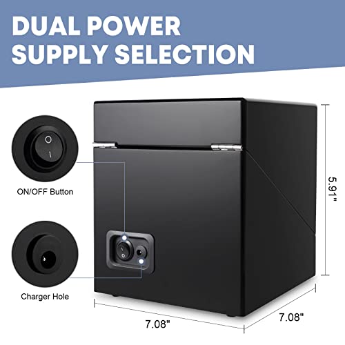 Kranich-Automatic Double Watch Winder Box, Father's Day Gifts For Him Or Her, Luxury Wooden Storage Case For Mechanical Watch Winder With Quiet Motor 5 Rotation Mode, Black. #TOP4