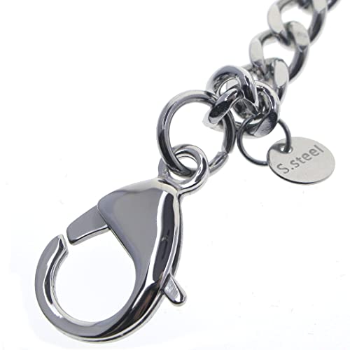 Watchvshop Stainless Steel Pocket Watch Chain Albert Chain With Steel Curb Link Chain, Steel Lobster Clasp And Steel Polish Clasp Fcs92 #TOP2