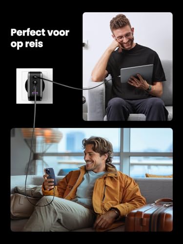 UGREEN 65W USB C Charger 4 Poorts Oplader PD Lader met PPS GaN Tech Compatibel met 20W voor MacBook, iPhone 16, 16 Pro, 16 Pro Max, 15 14 13, iPad, Dell XPS 15, Galaxy S24, S23, MagSafe enz. - Afbeelding 6