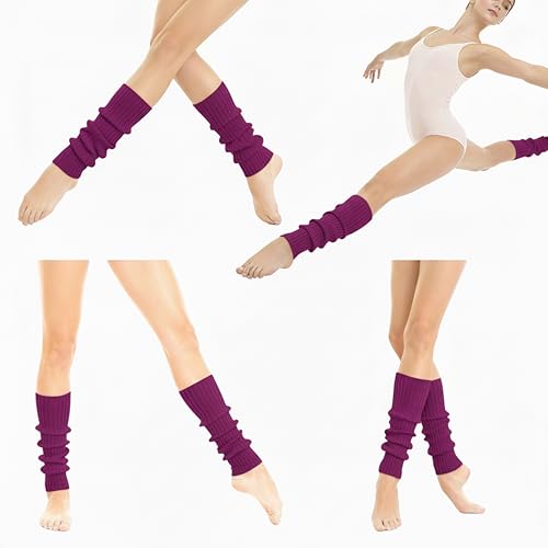 Image of v28 Women Warm Leg Warmers 80s Retro Party Costume Knit Ballet Neon Long Socks