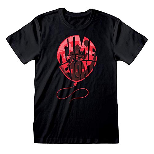 IT Chapter 2 Time To Float S-Camiseta, 100%, Negro/Rojo, S Hombres