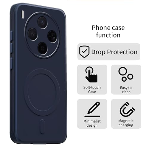 Image of amazon basics Back Cover for Motorola G67 Power 5G Soft Matte Silicone Mag-Safe Design (Mag-Safe Not Support) Camera Protection | Slim Fit Bumper Cover (Blue)