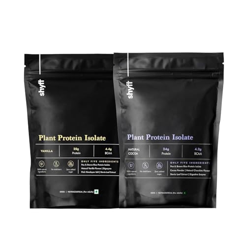 Shyft Plant Protein Isolate | Natural Cocoa & Vanilla - 1kg | Pea & Rice Protein | 26g Protein, 4.6g BCAA | Easy to Digest | Amino Acid Profile | No Chemicals-image-20