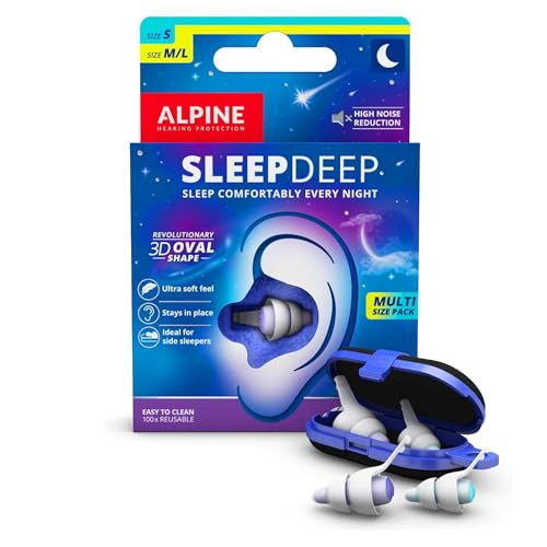 Alpine SleepDeep Multisize - Soft Ear Plugs for Sleeping and