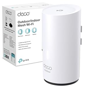 TP-Link Deco X50-Outdoor/Indoor Whole Home Mesh WiFi 6, IP65 Dust & Water Resistance, AI Driven Dual-Band WiFi Booster, Add on Another Deco Mesh Product for Extended Coverage, Works with Alexa