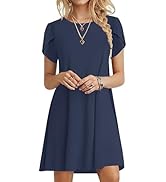 chinese dress ladies MOLERANI Women's Casual Swing Simple T-Shirt Loose Dress, Black XS at  Amazon Women's Clothing store main image 1