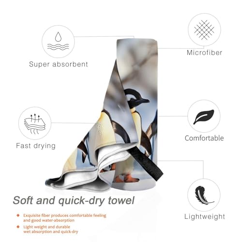 Serviette de bain microfibre douce absorbante pingouin séchage rapide - 4