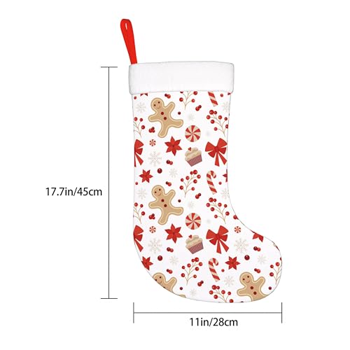 jvycjlu 3 Pack Cute Christmas Stockings, 18" Christmas Gingerbread Man Stockings Candy Gift White Plush Stocking Xmas Decorations for Family Fireplace Bedside Holiday Party Decor by jvycjlu - Used condition - Image 4