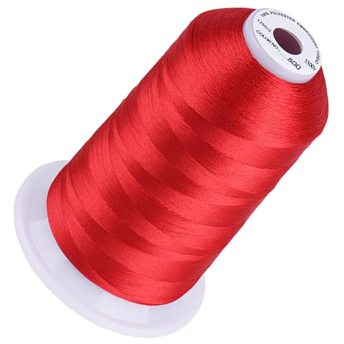 Simthread Embroidery Thread 5500 Yards Prussian Red 800, 40Wt 100% Polyester For Brother, Babylock, Janome, Singer, Pfaff, Husqvarna, Bernina Machine #TOP8