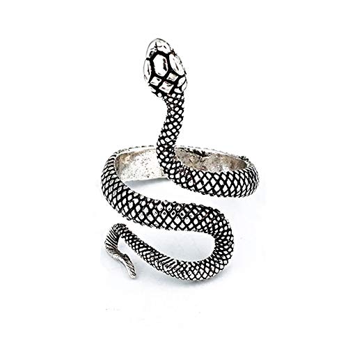 Retro Adjustable Open Snake Rings for Women Men Punk Gothic Snake Finger Ring Halloween Party Statement Jewelry Gift