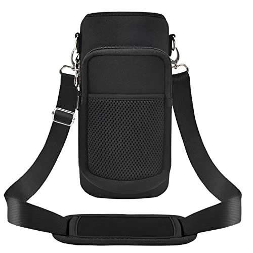 Half Gallon Water Bottle Carrier Bag, Bottle Pouch Holder, Adjustable Shoulder Hand Strap 2 Pocket Sling Neoprene Sleeve Sports Water Bottle Accessories for Hiking Travelling &Camping